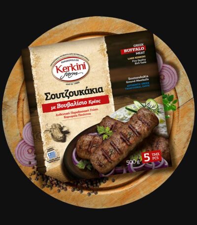 buffalo meat soutzoukakia (ground meatballs)